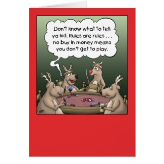 Cartoon Christmas Card: Reindeer Games