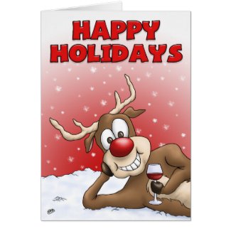 Cartoon Christmas Cards: Happy Holiday Deer