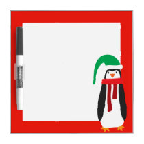 Cartoon Christmas Penguin dry erase boards