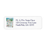 Cartoon Christmas Polar Bears Penguins Snow Party Custom Return Address Labels