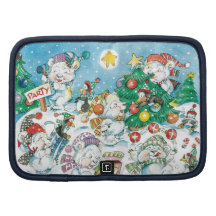Cartoon Christmas Polar Bears Penguins Snow Party Planner