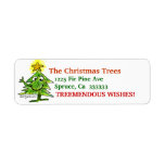 Cartoon Christmas Tree Address Label Stickers
