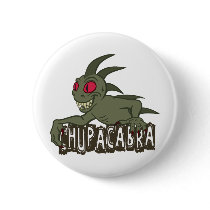 Cartoon Chupacabra Pinback Button