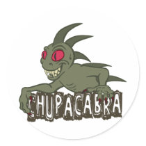 Cartoon Chupacabra Round Stickers