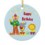 Cartoon Circus Clown and Animals Ornament
