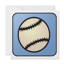 Cartoon Clip Art Baseball Custom Invitations