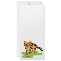 Cartoon Clip Art Bengal Tiger Big Cat with Stripes Custom Rack Card