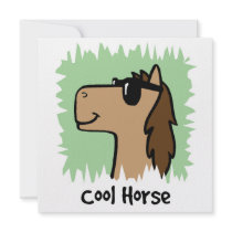 Cartoon Clip Art Cool Horse Wearing Sunglasses Announcement
