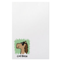 Cartoon Clip Art Cool Horse Wearing Sunglasses Stationery Paper