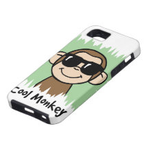Cartoon Clip Art Cool Monkey with Sunglasses iPhone 5 Covers