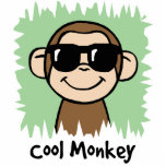 Cartoon Clip Art Cool Monkey with Sunglasses Cut Out
