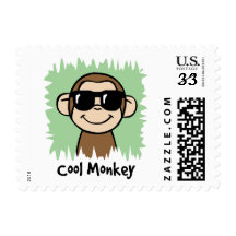 Cartoon Clip Art Cool Monkey with Sunglasses Stamps