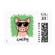 Cartoon Clip Art Cool Pig with Sunglasses stamps