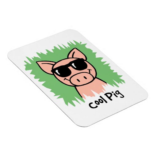 Cartoon Clip Art Cool Pig With Sunglasses Vinyl Magnet Zazzle