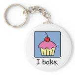 Cartoon Clip Art Cupcake Dessert Pink Frosting Key Chain