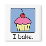 Cartoon Clip Art Cupcake Dessert Pink Frosting Fridge Magnets