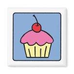 Cartoon Clip Art Cupcake Frosting Cherry Dessert Refrigerator Magnets
