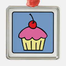 Cartoon Clip Art Cupcake Frosting Cherry Dessert Ornament