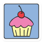 Cartoon Clip Art Cupcake Frosting Cherry Dessert Stickers