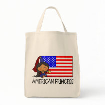 Cartoon Clip Art Cute American Princess Flag Canvas Bag