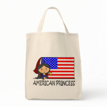Cartoon Clip Art Cute American Princess Flag Bag