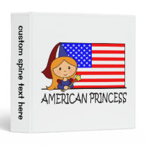 Cartoon Clip Art Cute American Princess Flag binders
