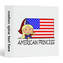 Cartoon Clip Art Cute American Princess Flag binders