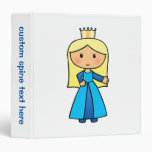 Cartoon Clip Art Cute Blond Princess in Blue Dress Binders