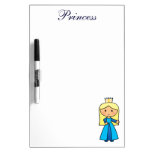 Cartoon Clip Art Cute Blond Princess in Blue Dress Dry Erase Whiteboard