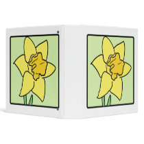 Cartoon Clip Art Daffodil Spring Garden Flower 3 Ring Binder