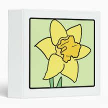 Cartoon Clip Art Daffodil Spring Garden Flower 3 Ring Binder