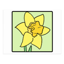 Cartoon Clip Art Daffodil Spring Garden Flower postcards