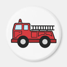 Cartoon Clip Art Firetruck Emergency Vehicle Truck Fridge Magnets