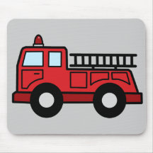 Cartoon Clip Art Firetruck Emergency Vehicle Truck Mouse Pad