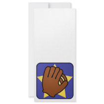 Cartoon Clip Art Sports Baseball Glove Gold Star Custom Rack Cards