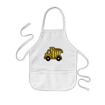Cartoon Clip Art with a Construction Dump Truck Aprons