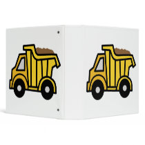 Cartoon Clip Art with a Construction Dump Truck 3 Ring Binder