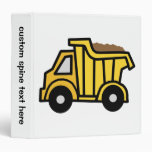 Cartoon Clip Art with a Construction Dump Truck Vinyl Binders