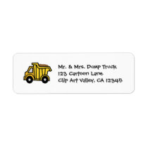 Cartoon Clip Art with a Construction Dump Truck labels