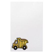 Cartoon Clip Art with a Construction Dump Truck Personalized Stationery
