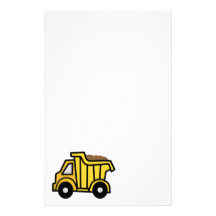 Cartoon Clip Art with a Construction Dump Truck Personalized Stationery