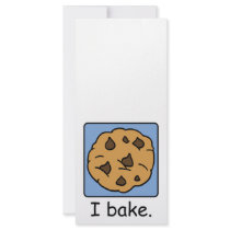 Cartoon Clip Art Yummy Chocolate Chip Cookie Full Color Rack Card