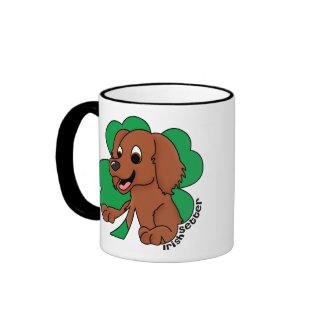 Cartoon Clover Irish Setter mug