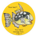 Cartoon Clown Trigger Fish Design Custom Sticker