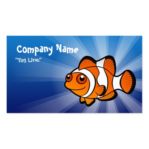 Cartoon Clownfish Business Card Templates (front side)