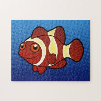 Cartoon Maroon Clownfish Jigsaw Puzzle Cute Cartoon Maroon Clownfish Jigsaw Puzzle