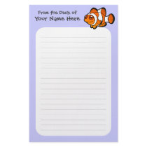 Cartoon Clownfish Custom Stationery