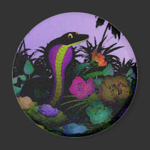 Cartoon Cobra on Island magnets