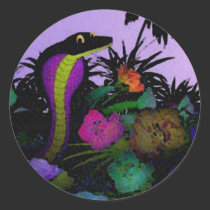Cartoon Cobra on Island stickers