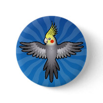 Cartoon Cockatiel Pinback Button